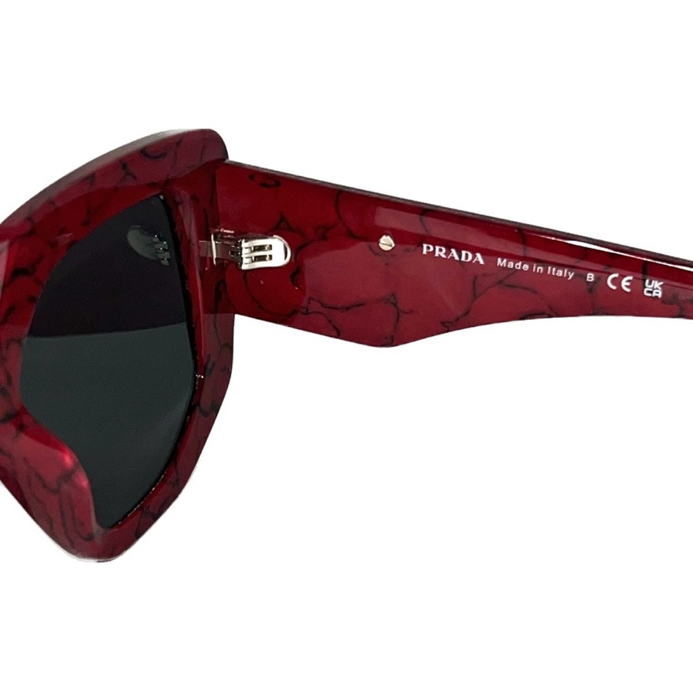 Prada Red Marble Cat Eye Symbole Sunglasses PR 14ZS - Picture 6 of 16